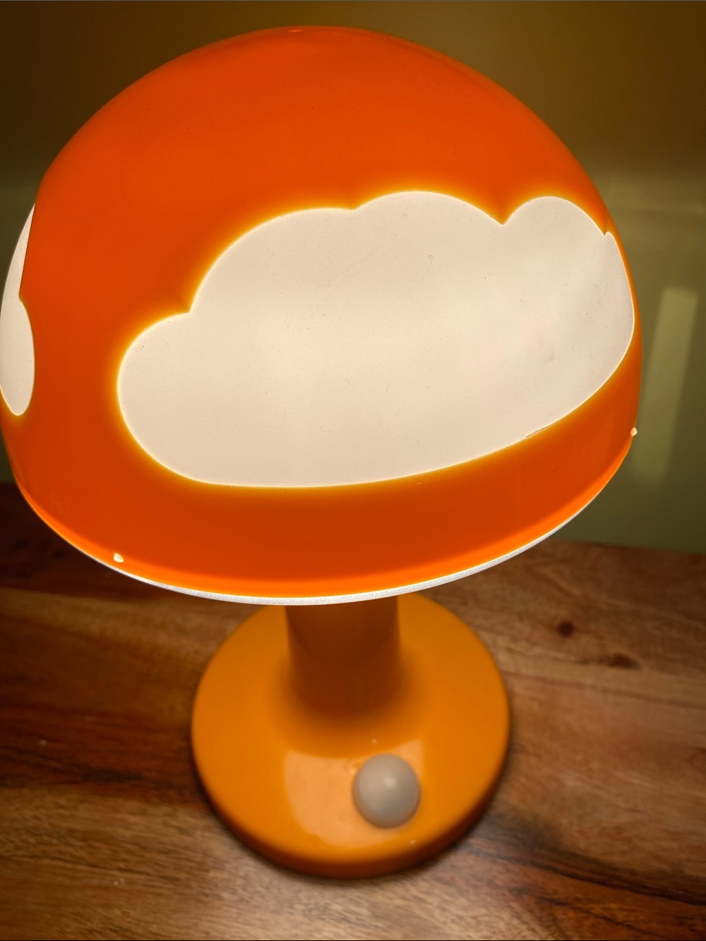 Vintage Ikea Skojig Table Lamp Orange Cloud Mushroom -Retired - Picture 4 of 7